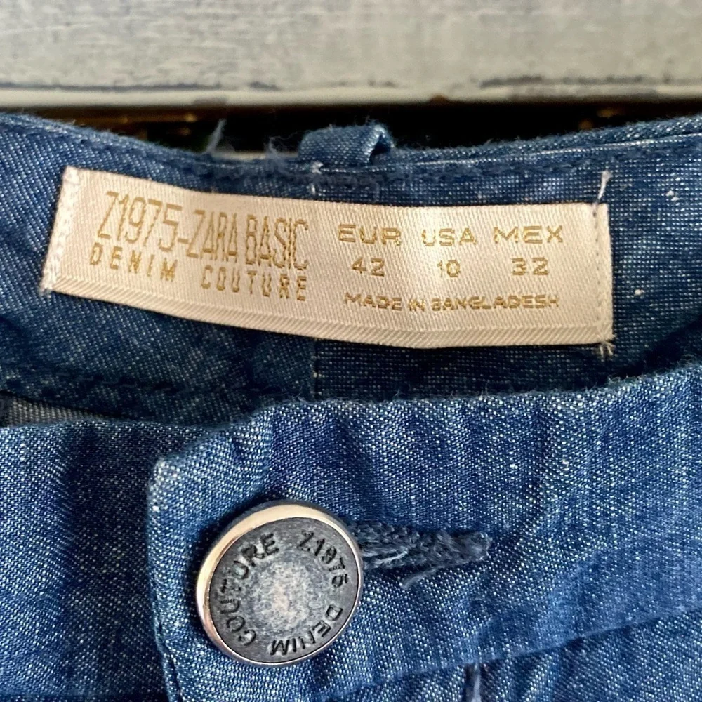 ZARA BASIC DENIM COUTURE ANKLE TROUSER